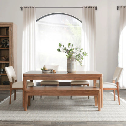 Arno Acacia Wood Bench by Classic Home in natural. Made from acacia in a transitional style.