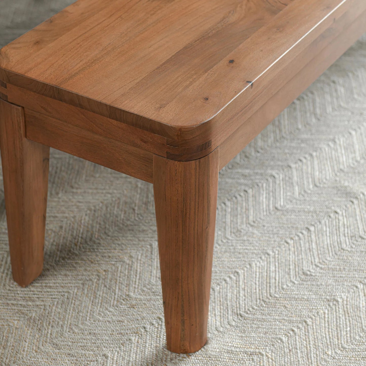 005 SI-2249255 | Closeup | Arno Acacia Wood Bench by Classic Home in natural. Made from acacia in a transitional style.