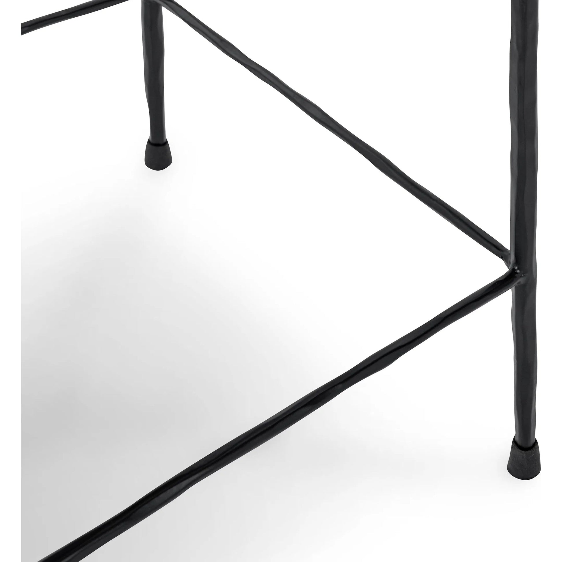 Bose Hide Leather Counter Stool by Classic Home. Made from embossed hammered iron, hair on hide in a modern style.