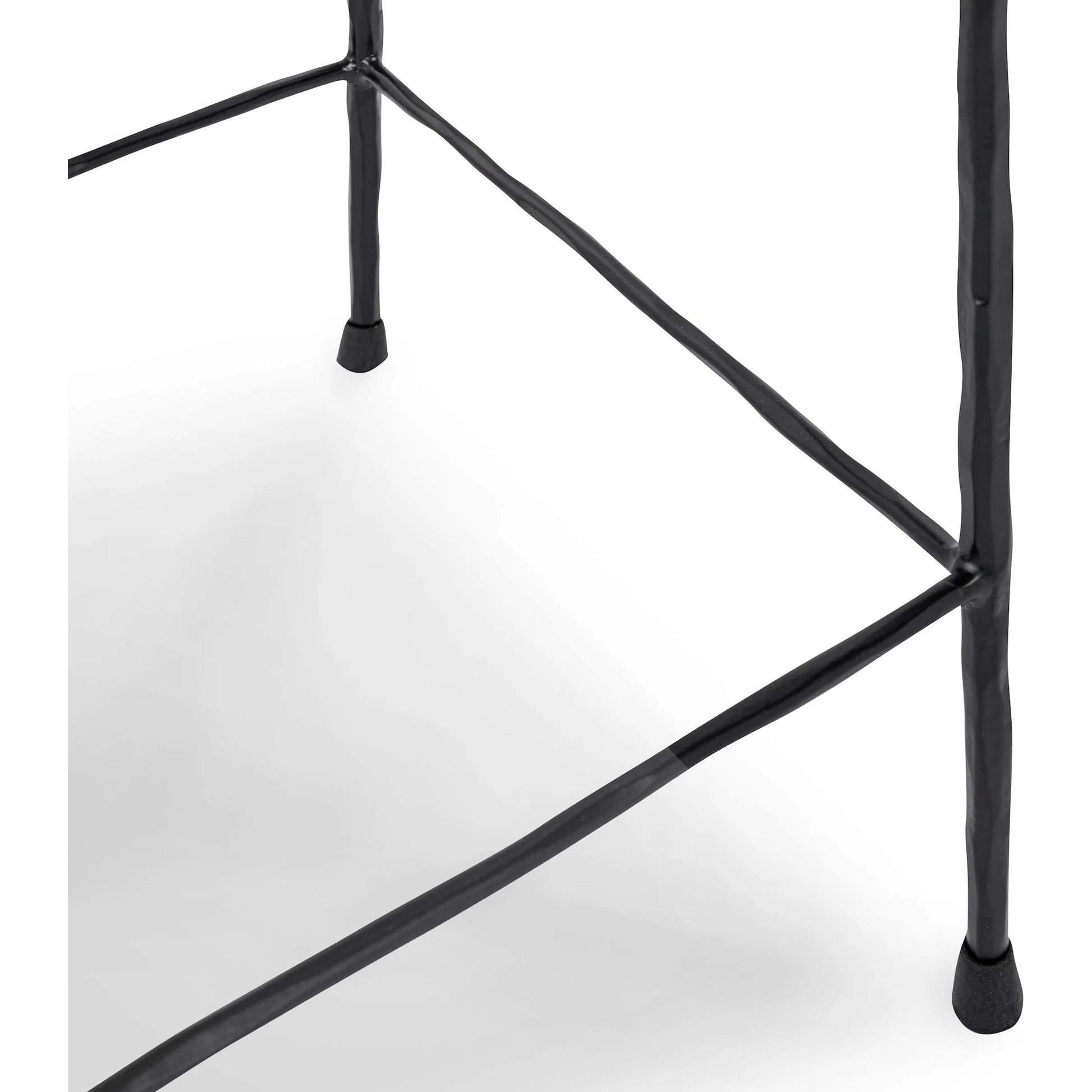 Bose Hide Leather Counter Stool by Classic Home. Made from embossed hammered iron, hair on hide in a modern style.