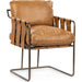 Strapling Leather Dining Chair by Classic Home. Made from top grain leather, iron in a traditional style.