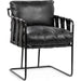 Strapling Leather Dining Chair by Classic Home. Made from top grain leather, iron in a traditional style.