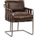 Strapling Leather Dining Chair by Classic Home. Made from top grain leather, iron in a traditional style.