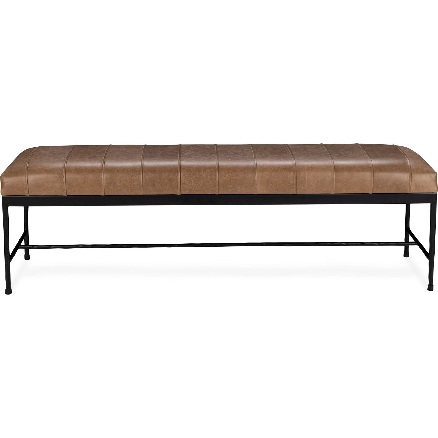 002 SI-2353740 | Additional Silo | Madeleine Leather Bench by Classic Home in brown. Made from top grain leather, iron in a traditional style.