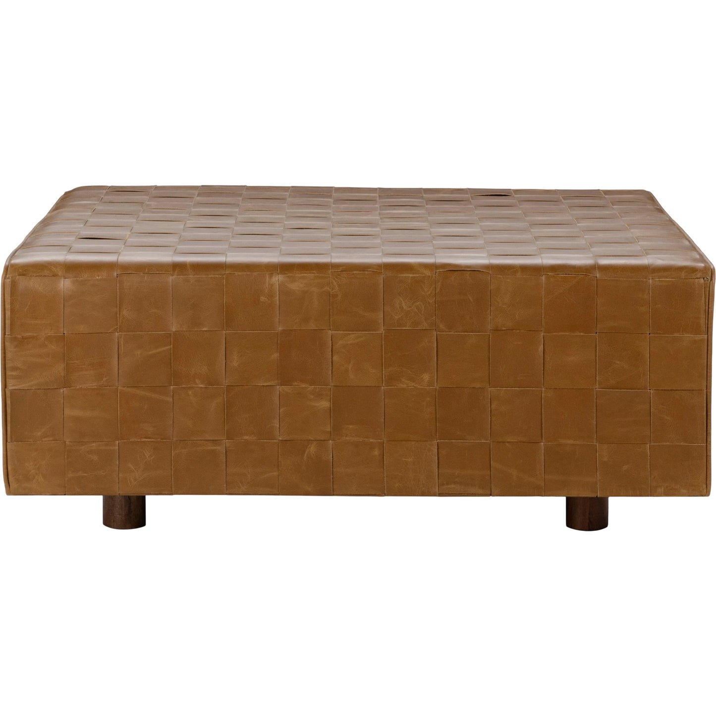007 SI-2388530 | Primary Silo | Aristo Leather Square Cocktail Ottoman by Classic Home in autum maple. Made from leather, mango wood, plywood in a rustic style.
