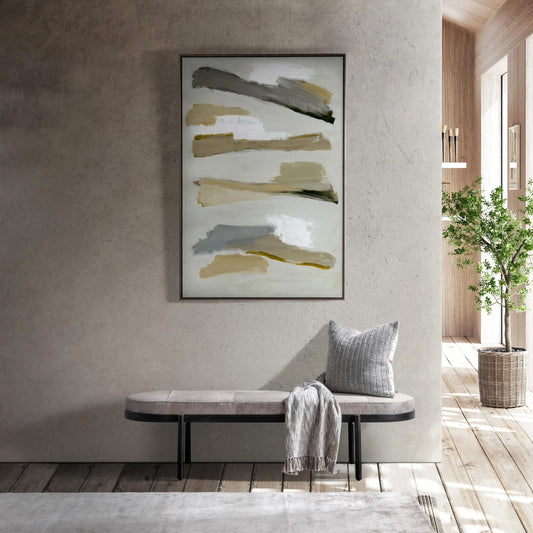 Evelyn Hair on Hide Accent Bench by Classic Home in sparrow gray. Made from hair on hide, iron in a unique style.