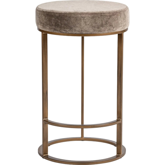 001 SI-2533226 | Primary Silo | Quinn Upholstered Fabric Counter Stool by Kosas Home in desert. Made from 100% cotton velvet, iron in a unique style.