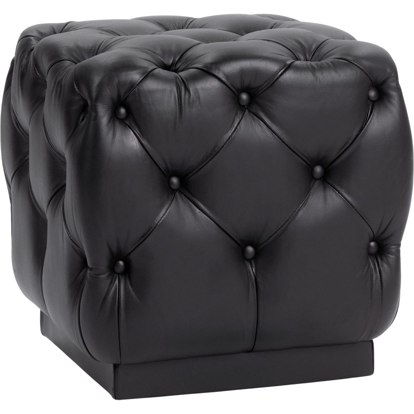 001 SI-2533227 | Primary Silo | Briar Ottoman by Classic Home in midnight raven. Made from top grain leather in a unique style.