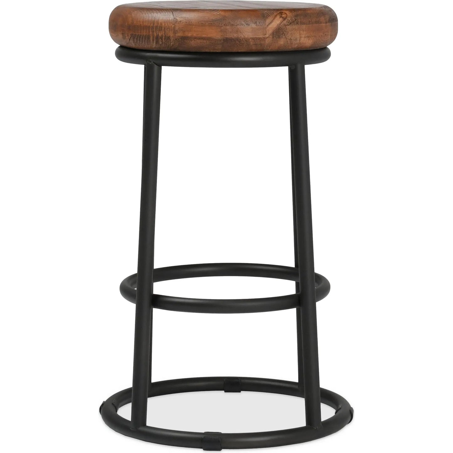002 SR-897722 | Additional Silo | Kendall Counter Stool by Kosas Home in mahogany. Made from solid reclaimed pine wood, iron base in a modern style.