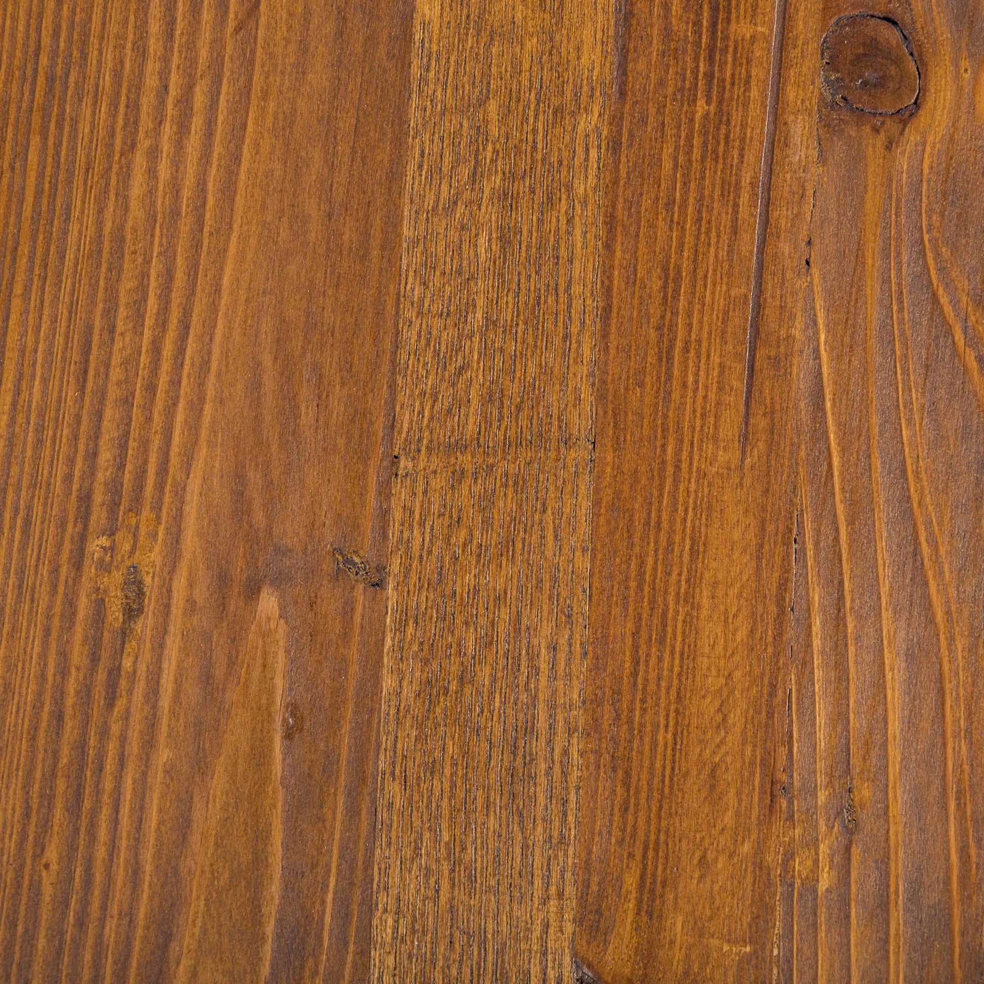 Kendall Counter Stool by Kosas Home in mahogany. Made from solid reclaimed pine wood, iron base in a modern style.