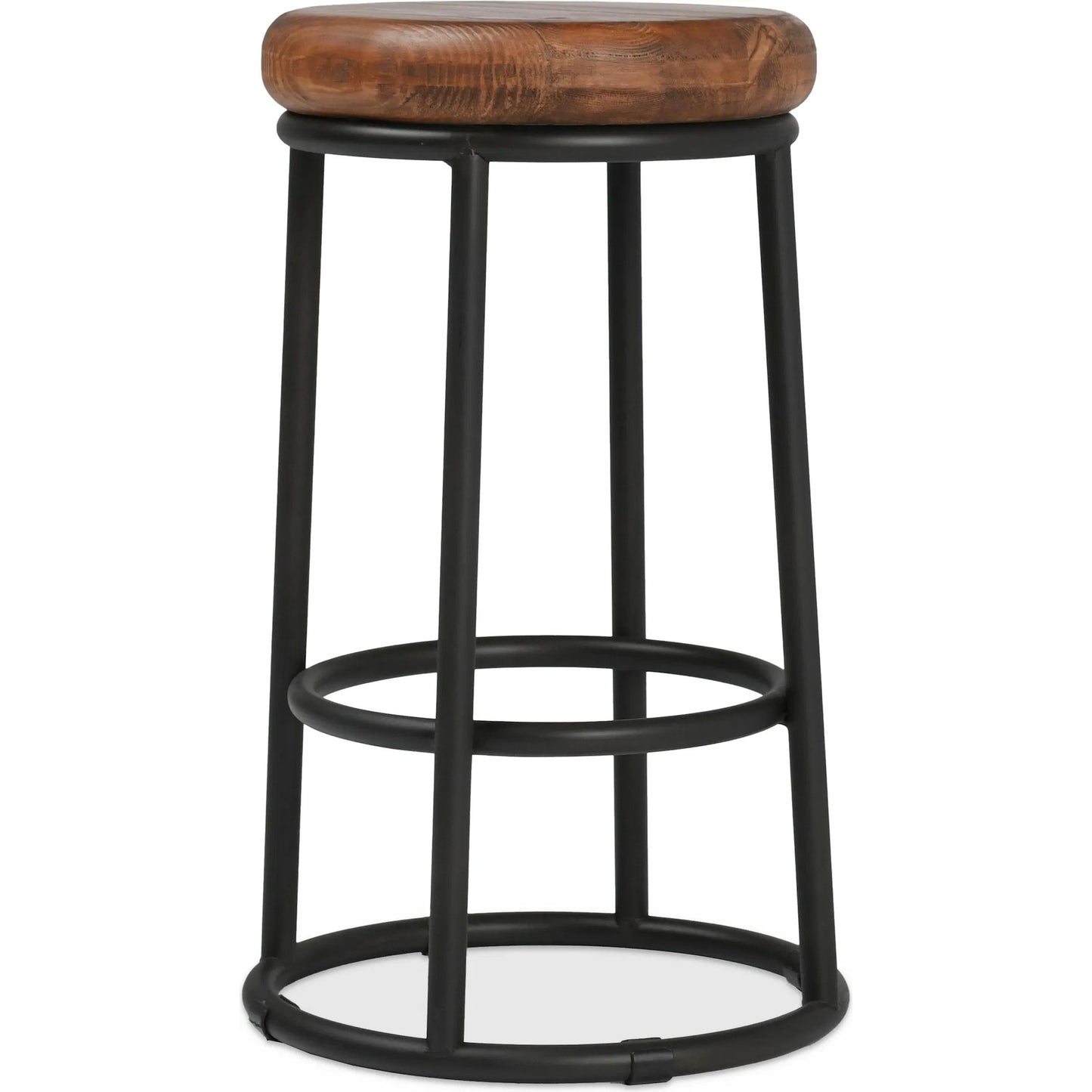 001 SR-897722 | Primary Silo | Kendall Counter Stool by Kosas Home in mahogany. Made from solid reclaimed pine wood, iron base in a modern style.