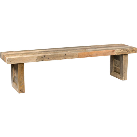 Norman Bench by Kosas Home in wood. Made from reclaimed pine wood in a rustic style.