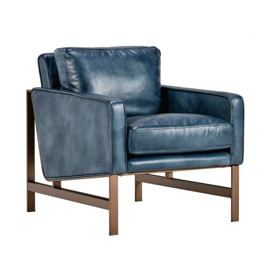 Chad Club Chair by Classic Home. Made from top grain leather, iron in a modern style.