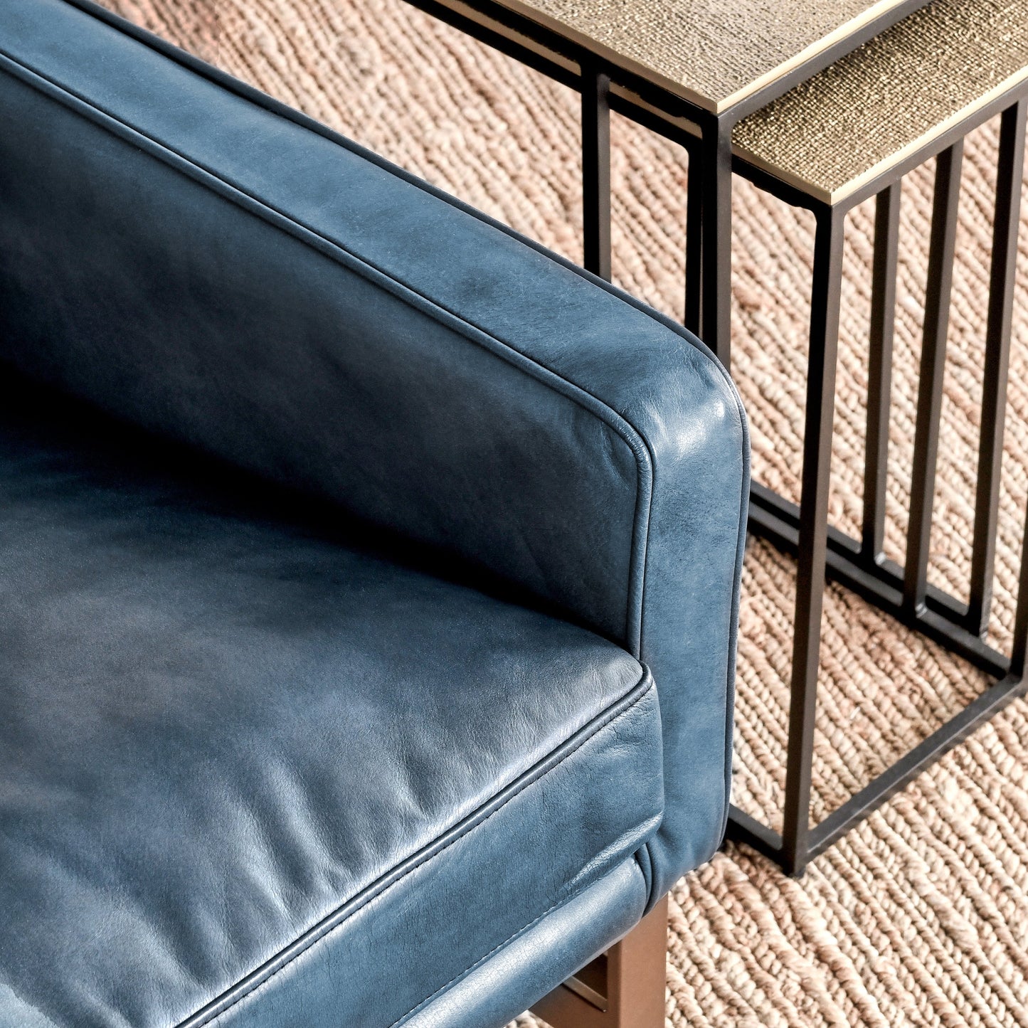 011 SI-1790066 | Closeup | Chad Club Chair by Classic Home. Made from top grain leather, iron in a modern style.