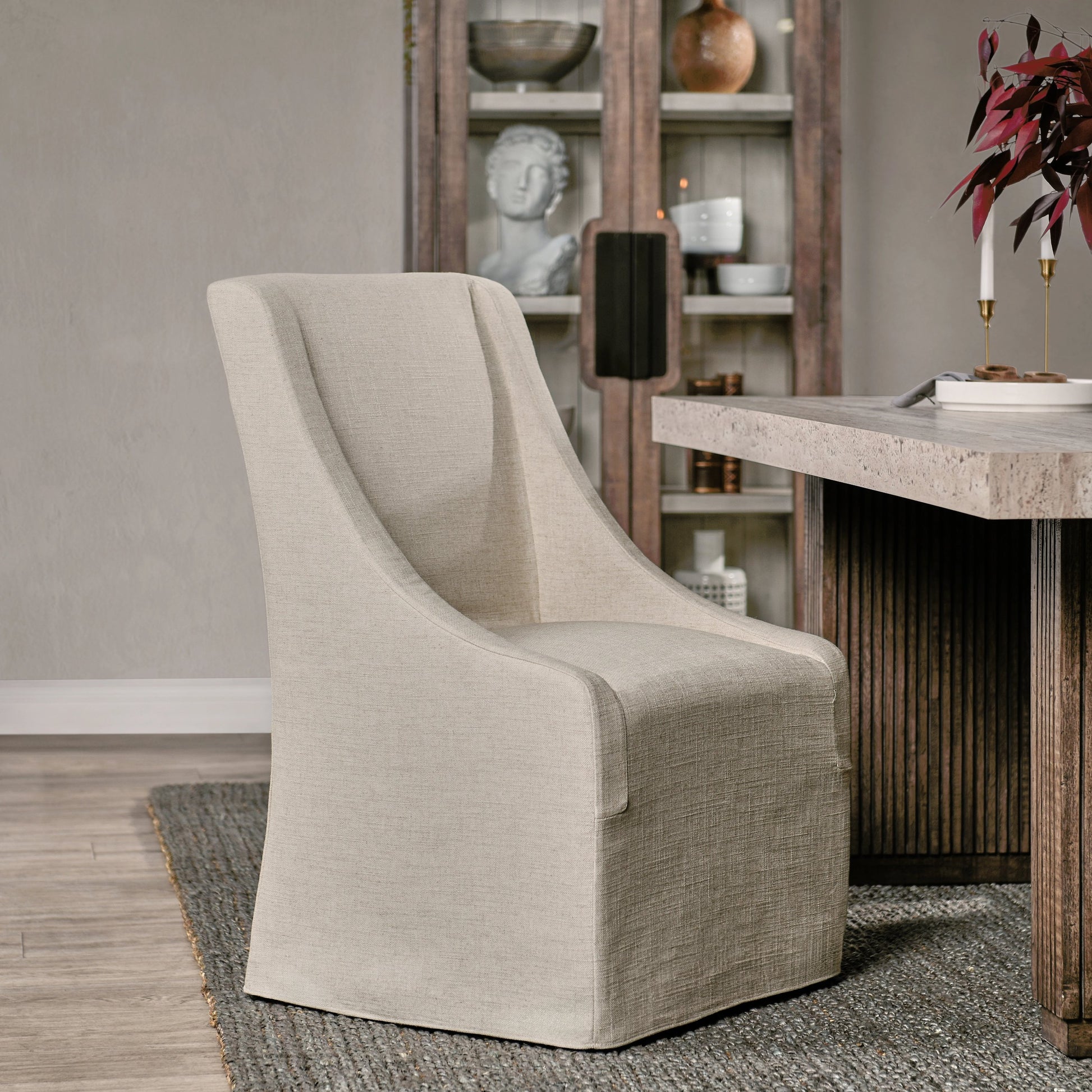 Warwick Upholstered Rolling Side Chair by Classic Home. Made from unique in a modern style.