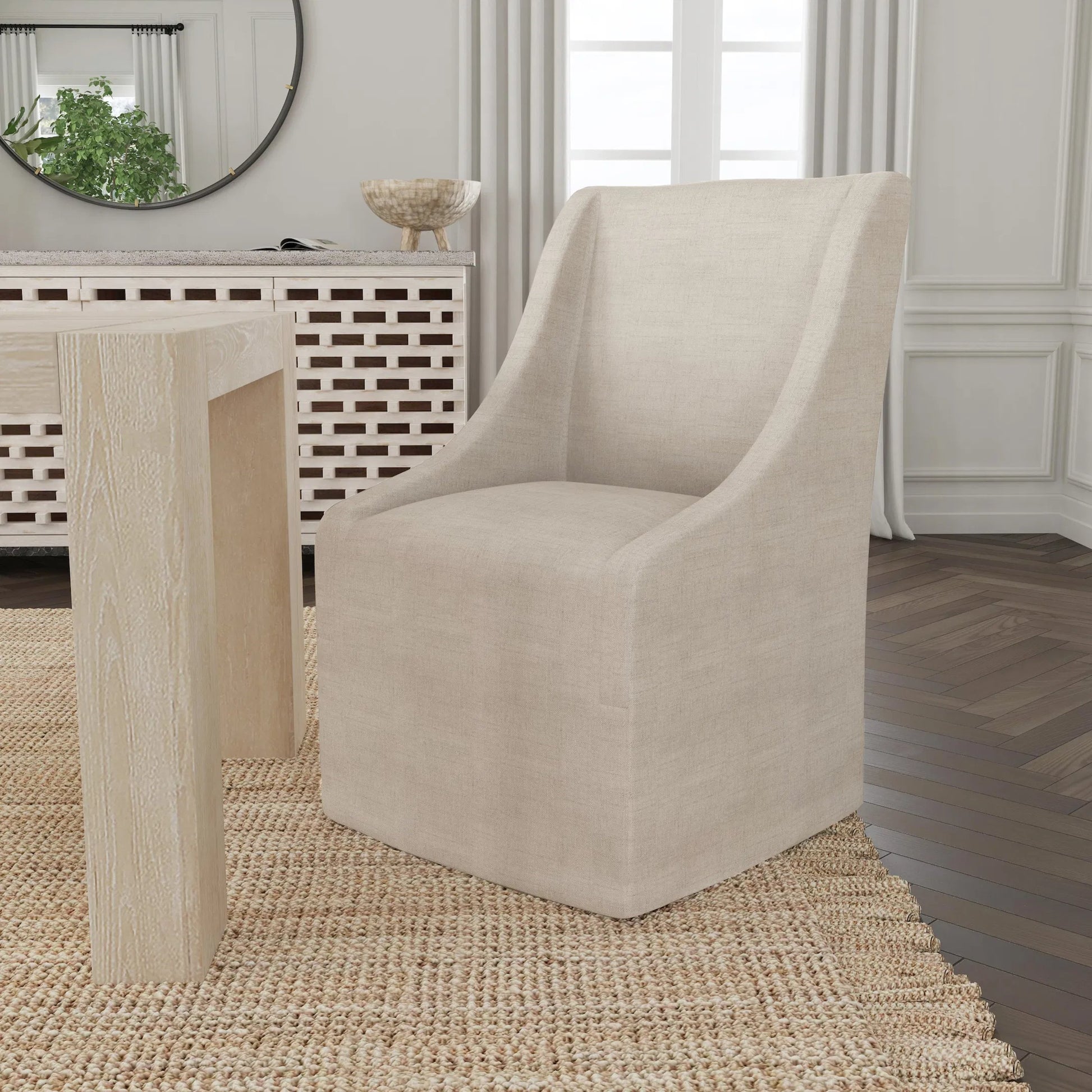 Warwick Upholstered Rolling Side Chair by Classic Home. Made from unique in a modern style.