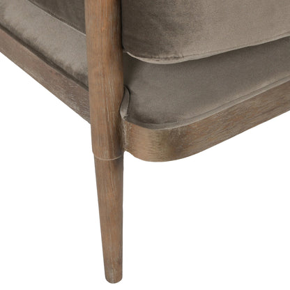 Regata Accent Chair by Classic Home in taupe, brown. Made from 100% polyester, rubberwood in a modern style.