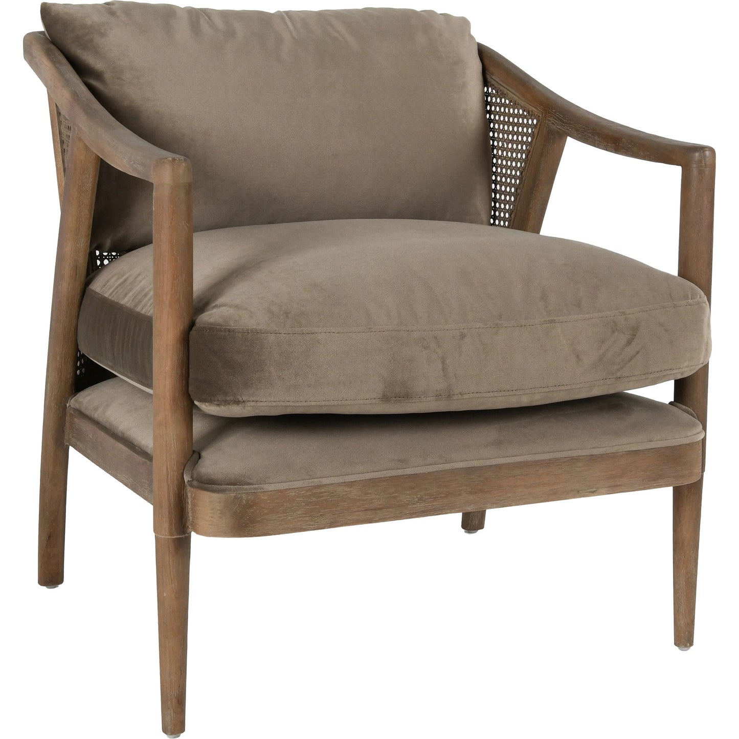001 SI-2078767 | Primary Silo | Regata Accent Chair by Classic Home in taupe, brown. Made from 100% polyester, rubberwood in a modern style.