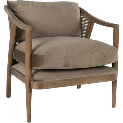Regata Accent Chair by Classic Home in taupe, brown. Made from 100% polyester, rubberwood in a modern style.