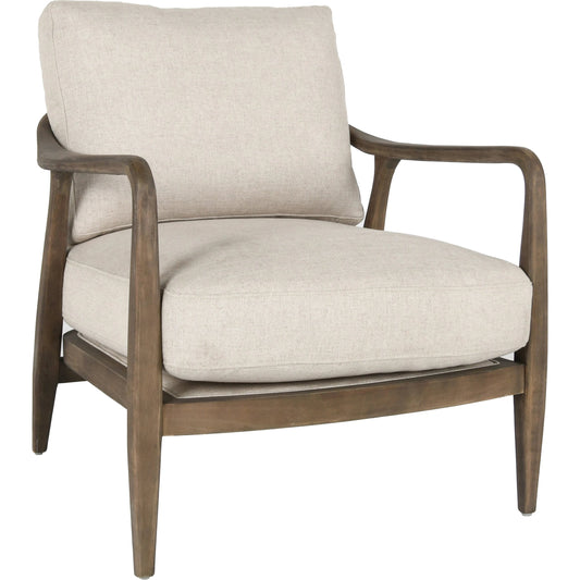 Monarch Accent Chair by Classic Home in natural beige upholstery. Made from rubberwood, linen blend in a modern style.