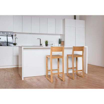 Fenmore Bar Stool by Kosas Home. Made from pine wood in a transitional style.
