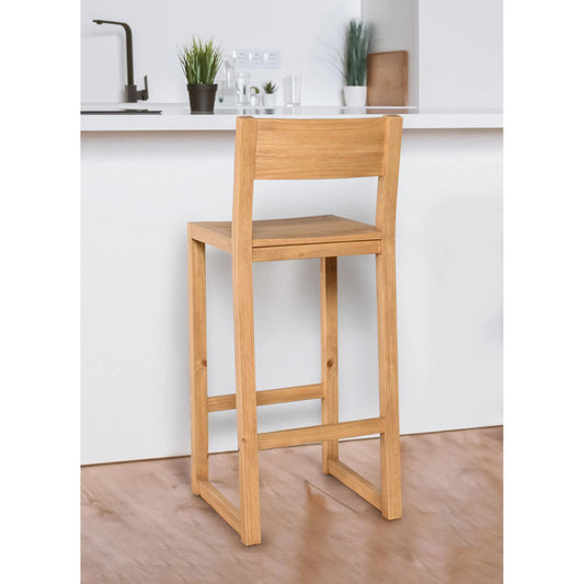 Fenmore Bar Stool by Kosas Home. Made from pine wood in a unique style.