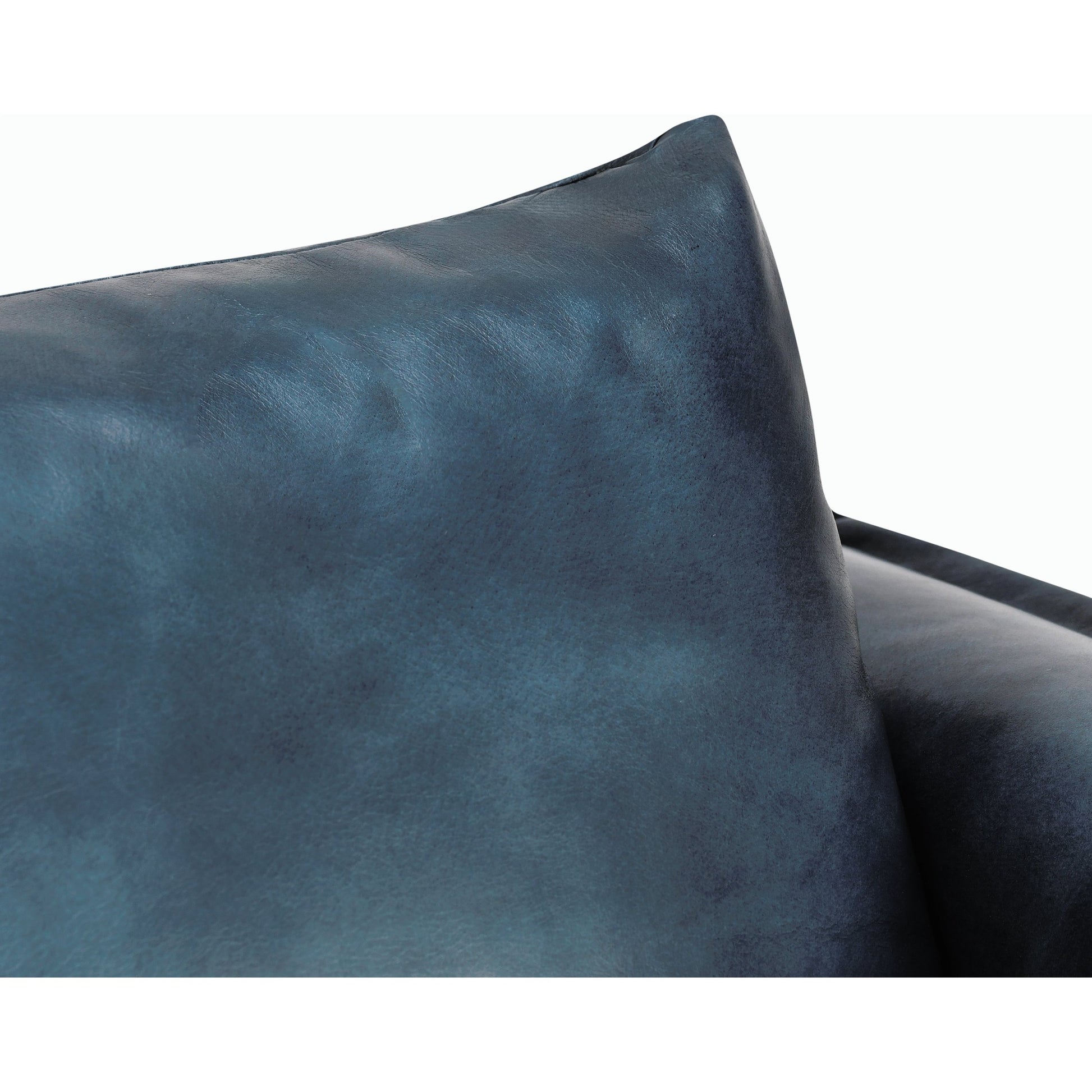 Corinne Club Chair Ocean Blue by Classic Home in ocean blue. Made from buffalo leather, tube iron, plywood, solid wood in a transitional style.