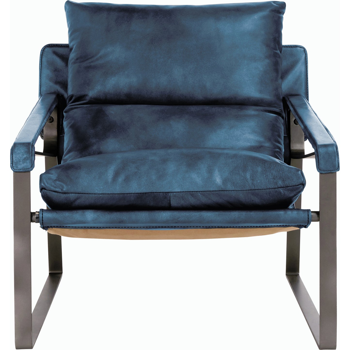 002 SI-2162616 | Primary Silo | Morgan Accent Chair Blue by Classic Home. Made from top grain leather, iron in a transitional style.