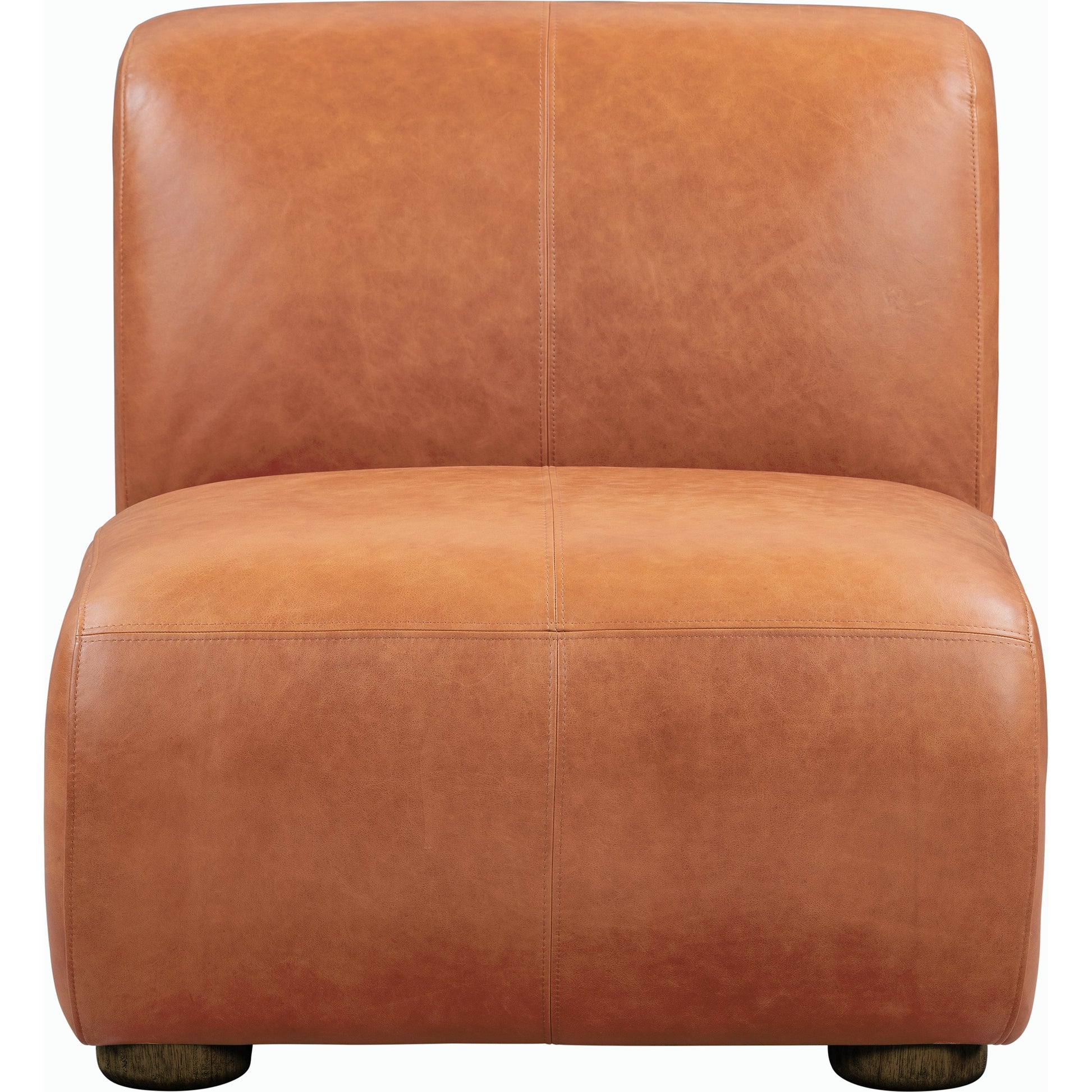 Arcadia Leather Accent Chair by Classic Home in autumn brown. Made from top grain leather, ash wood in a transitional style.