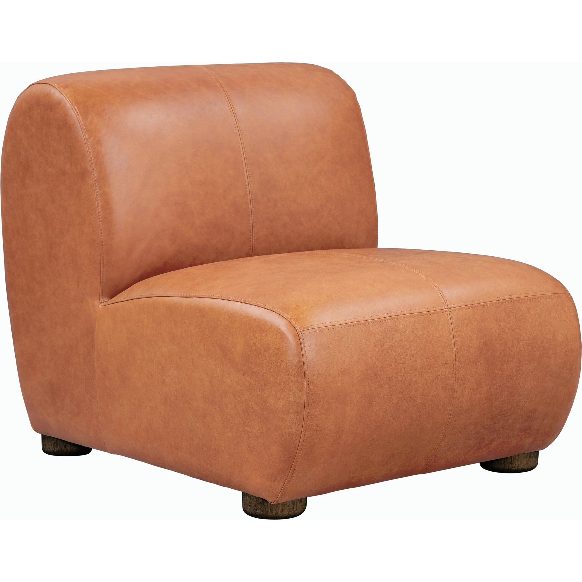 Arcadia Leather Accent Chair by Classic Home in autumn brown. Made from top grain leather, ash wood in a transitional style.
