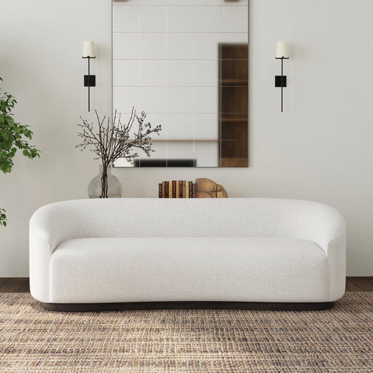Beverly Sofa by Classic Home in oatmeal. Made from solid oak, 100% polyester in a modern style.