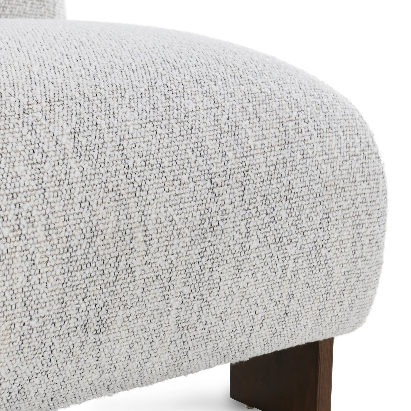 010 SI-2160324 | Closeup | Chelsea Accent Chair by Classic Home in ivory. Made from 80% polyester, 20% acrylic, ash wood in a modern style.