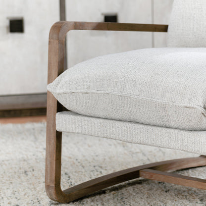 Mariah Accent Chair Natural by Classic Home in beige. Made from solid ash, 95% polyester, 5% polyester in a modern style.