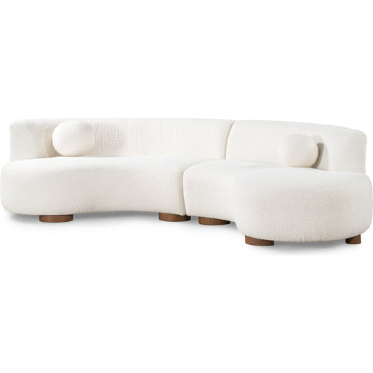 Octavia Sectional by Classic Home in ivory. Made from 100% polyester, rubberwood in a modern style.