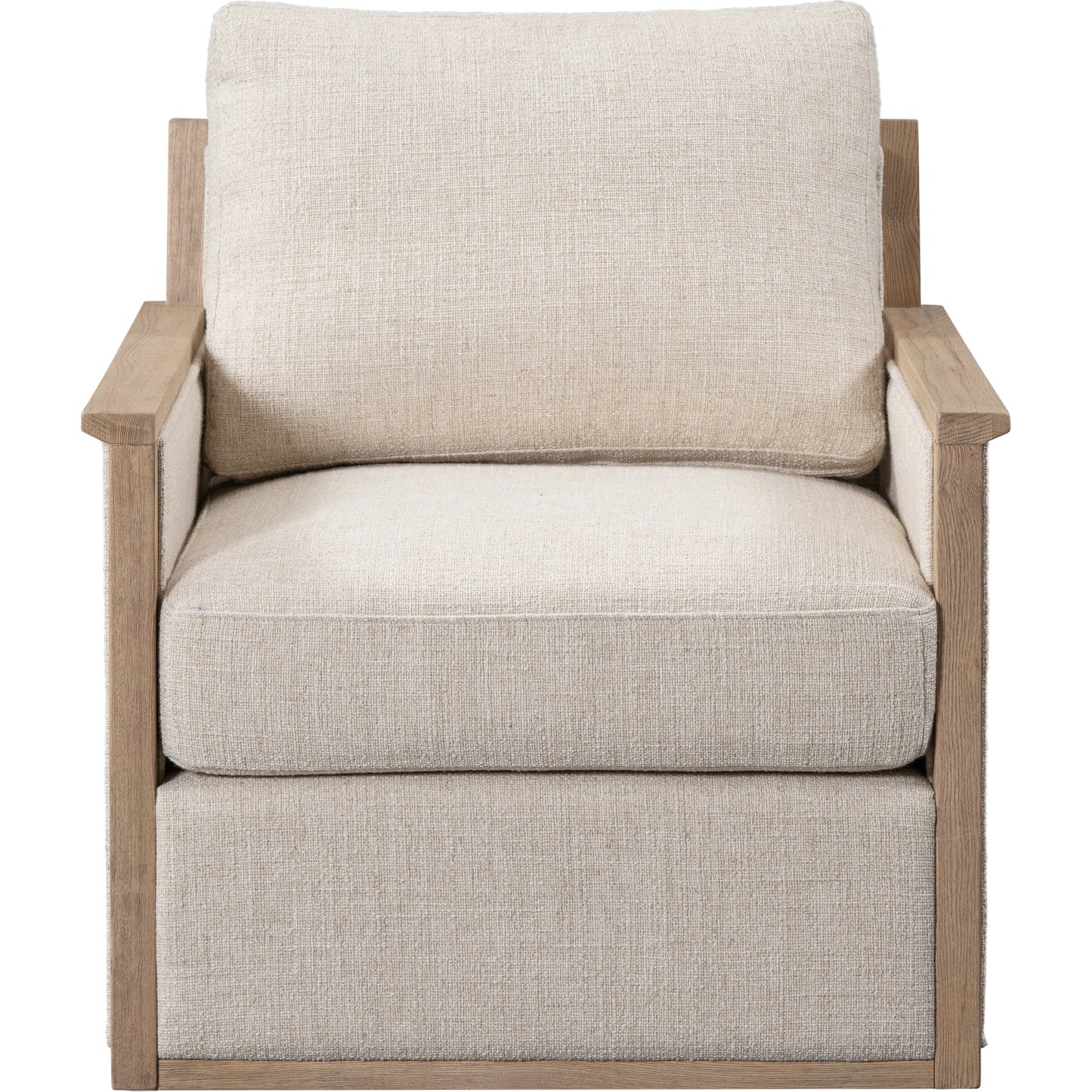 002 SI-2160325 | Additional Silo | Norman Swivel Accent Chair by Classic Home in natural. Made from ash wood, 88% polyester, 12% linen in a modern style.