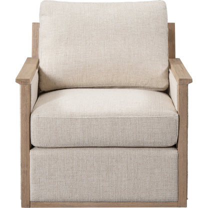 Norman Swivel Accent Chair by Classic Home in natural. Made from ash wood, 88% polyester, 12% linen in a modern style.