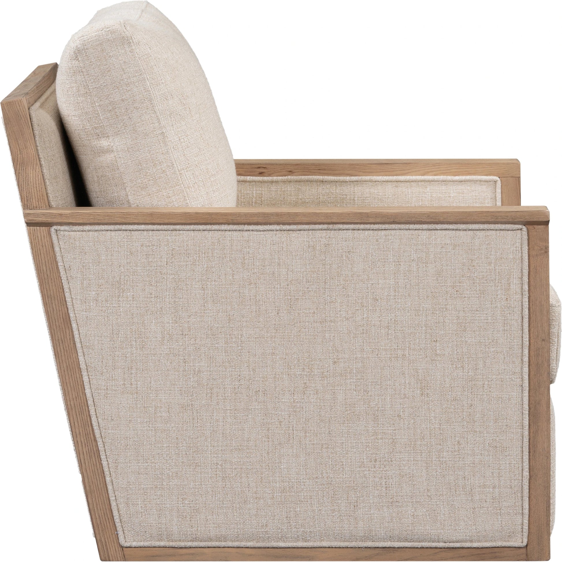 Norman Swivel Accent Chair by Classic Home in natural. Made from ash wood, 88% polyester, 12% linen in a modern style.