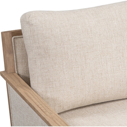 Norman Swivel Accent Chair by Classic Home in natural. Made from ash wood, 88% polyester, 12% linen in a modern style.