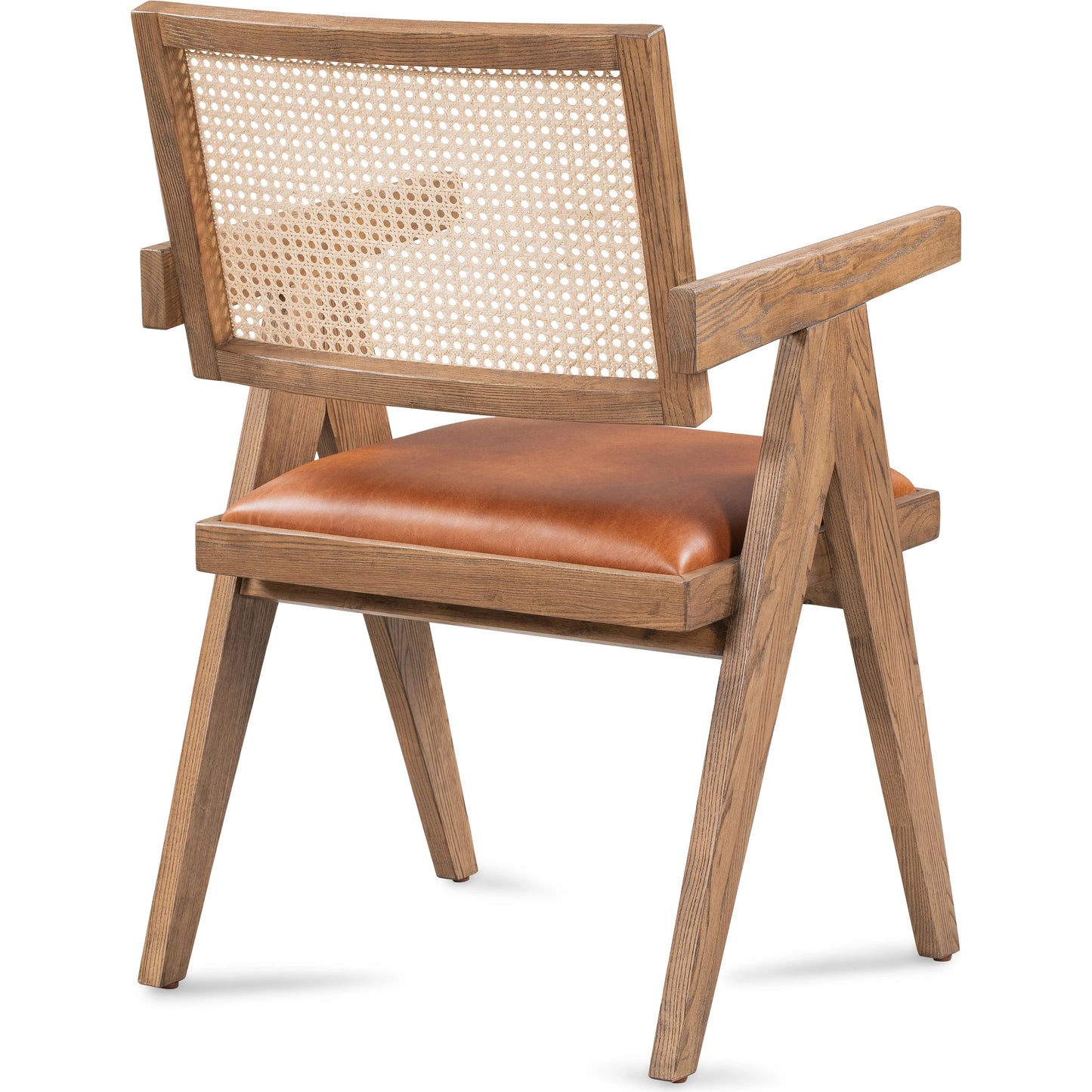 003 SI-2162623 | Additional Silo | Douglas Top-Grain Leather & Rattan Dining Chair by Classic Home in tan. Made from ash wood, top-grain leather, rattan in a transitional style.