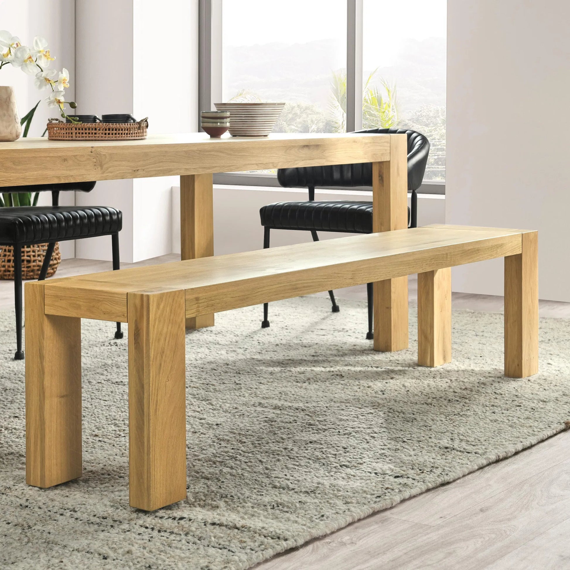 Parsons Oak Wood Bench by Kosas Home. Made from oak wood in a unique style.
