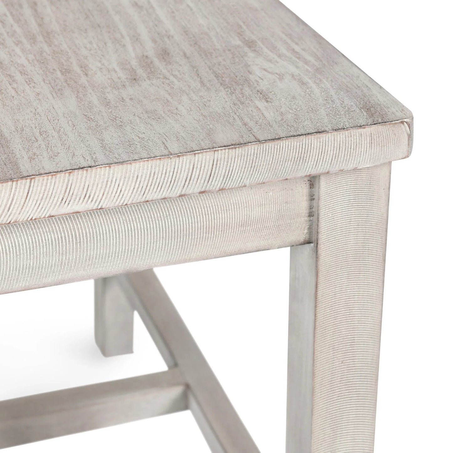 006 SI-2453397 | Closeup | Driftwood Dining Chair (Set of 2) by Kosas Home in antique ivory. Made from reclaimed pine wood in a transitional style.