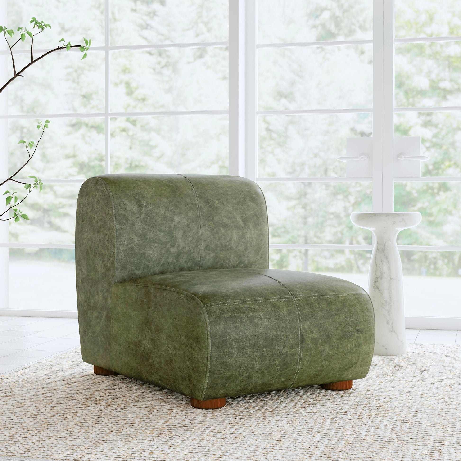 Arcadia Leather Accent Chair by Classic Home in autumn brown. Made from top grain leather, ash wood in a transitional style.