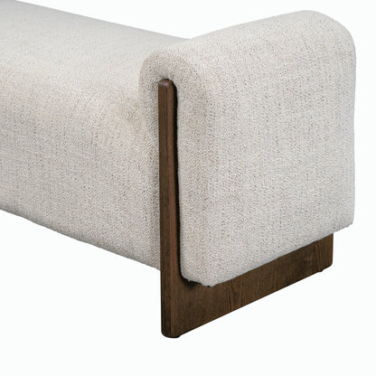Sierra Bench by Classic Home in beige. Made from 89% polyester, 11% acrylic, ash wood in a modern style.