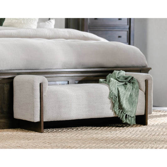 Sierra Bench by Classic Home in beige. Made from 89% polyester, 11% acrylic, ash wood in a modern style.