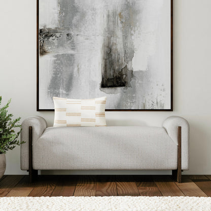 Sierra Bench by Classic Home in beige. Made from 89% polyester, 11% acrylic, ash wood in a modern style.