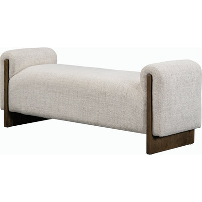 Sierra Bench by Classic Home in beige. Made from 89% polyester, 11% acrylic, ash wood in a modern style.