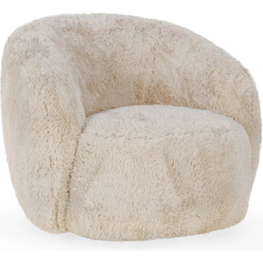 Adley Plush Swivel Accent Chair by Classic Home in natural. Made from ash wood, 100% polyester in a modern style.