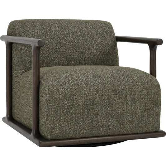 Lucia Mid-Century Swivel Accent Chair by Classic Home in green. Made from 100% polyester, rubberwood in a unique style.