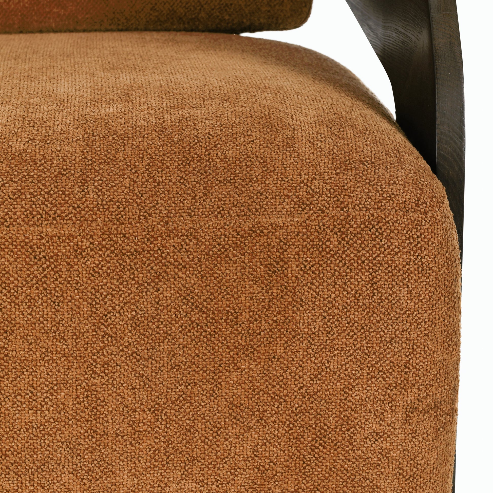 Toscana Swivel Accent Chair by Classic Home in amber. Made from ash wood, 100% polyester in a modern style.
