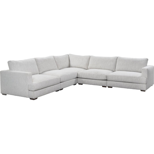 Ludwig 5-Piece Upholstered Fabric Sectional Sofa by Classic Home in ivory. Made from 100% polyester, rubberwood in a unique style.